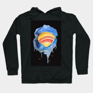 Seashell Watercolor Art with a black background Hoodie